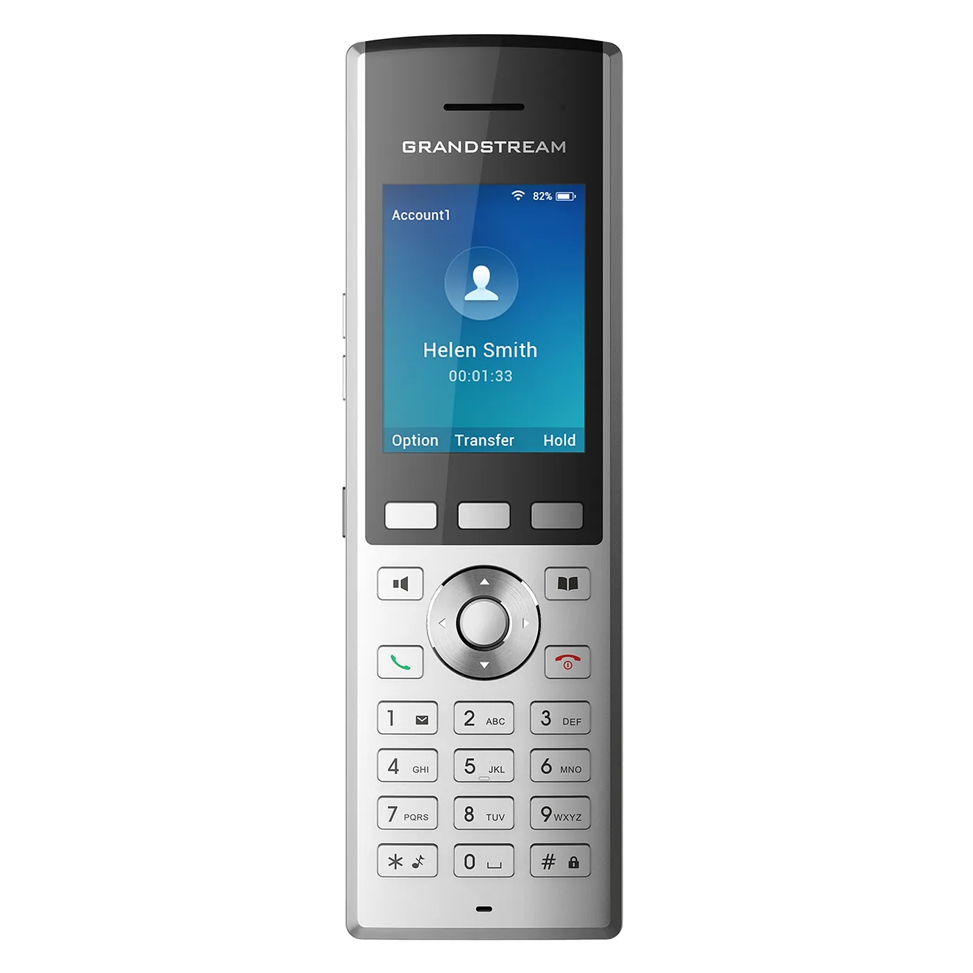 [110028] [WP820] Grandstream - Teléfono IP Wi-Fi Cordless 2 cuentas SIP 2 líneas Wi-Fi doble banda 802.11a/b/g/n 2.4 GHz y 5 GHz 7.5 horas de conversación 150 horas en espera Bluetooth integrado