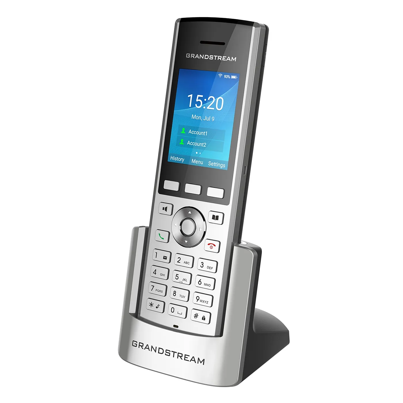 [110028] [WP820] Grandstream - Teléfono IP Wi-Fi Cordless 2 cuentas SIP 2 líneas Wi-Fi doble banda 802.11a/b/g/n 2.4 GHz y 5 GHz 7.5 horas de conversación 150 horas en espera Bluetooth integrado