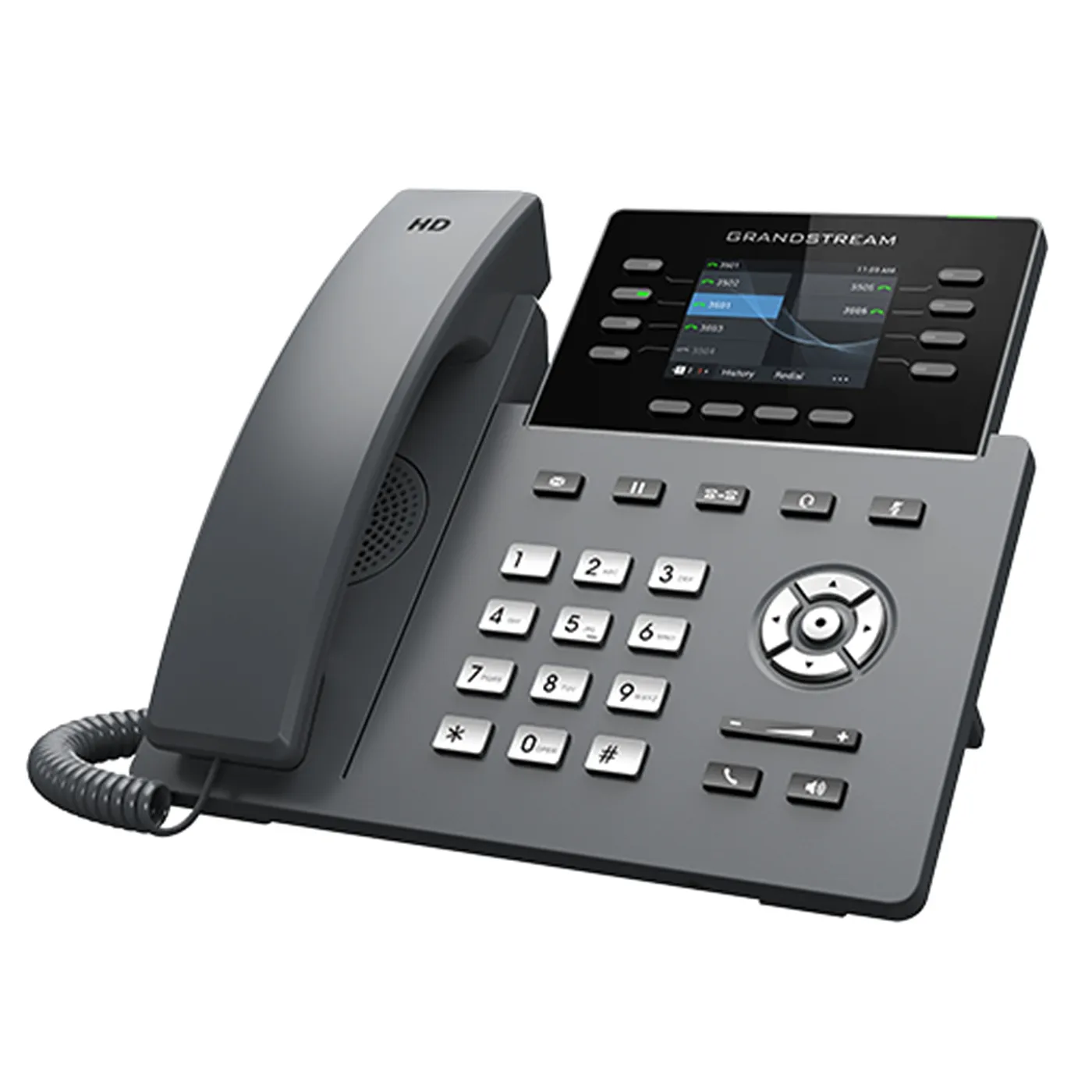 [110034] [GRP2624] Grandstream - Teléfono IP 8 líneas 12 cuentas SIP pantalla LCD TFT color 2.8 pulgadas 320x240 PoE integrado dos puertos Gigabit Wi-Fi doble banda Bluetooth integrado hasta 4 módulos GBX20