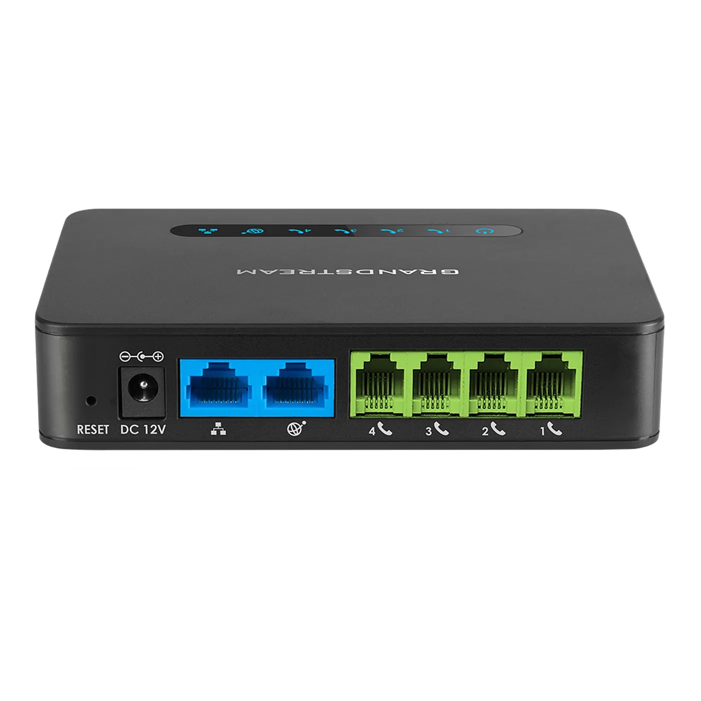 [110036] [HT813] Grandstream - Adaptador Telefónico Analógico (ATA) 1 puerto FXS 1 puerto FXO PSTN 2 perfiles SIP lifeline con relé directo FXS a FXO ante corte de energía 2 puertos RJ45 10/100 Mbps LAN y WAN router NAT integrado