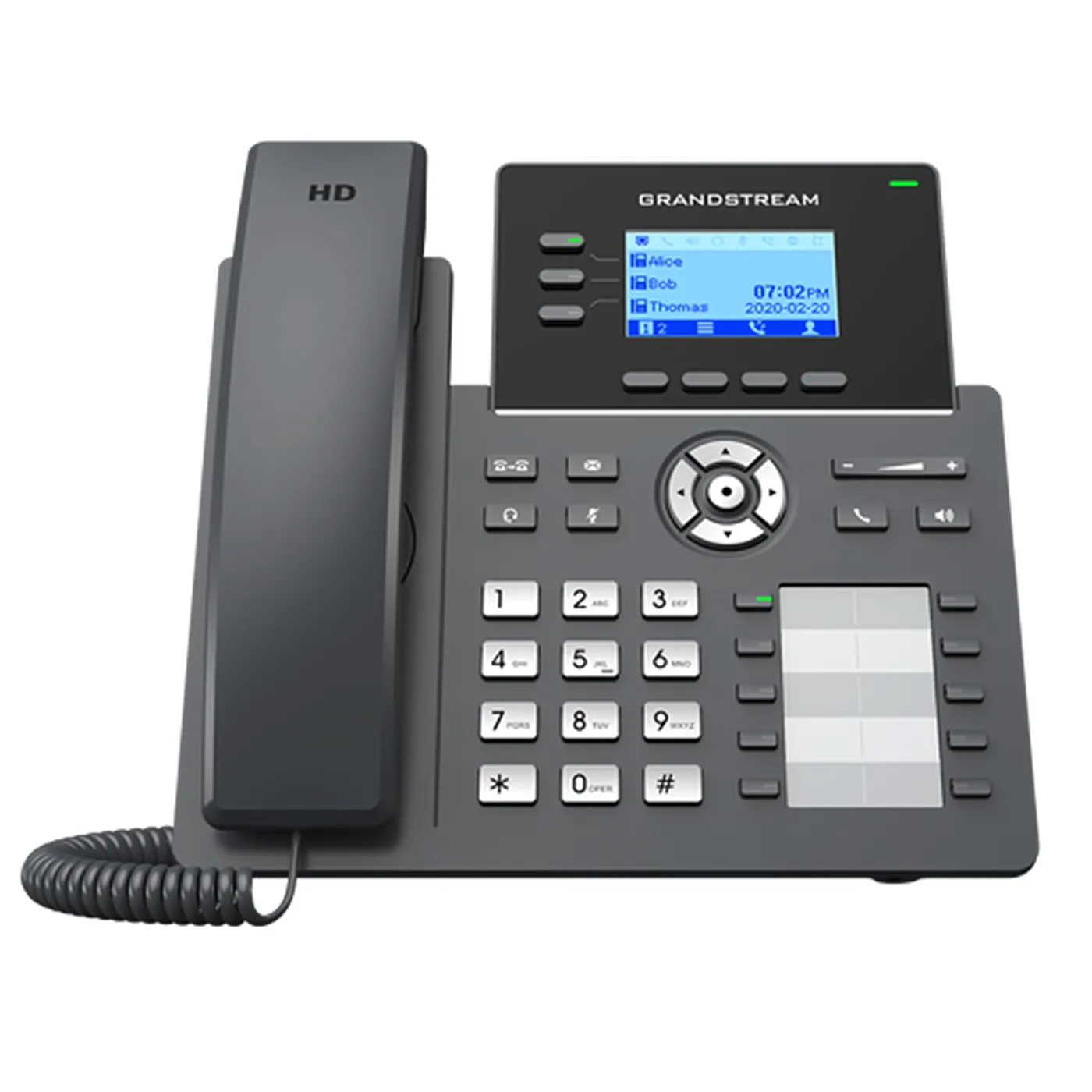 [110039] [GRP2604P] Grandstream - Teléfono IP 6 cuentas SIP pantalla LCD retroiluminada 2.7 pulgadas 132x64 PoE integrado dos puertos Gigabit 10/100/1000 Mbps