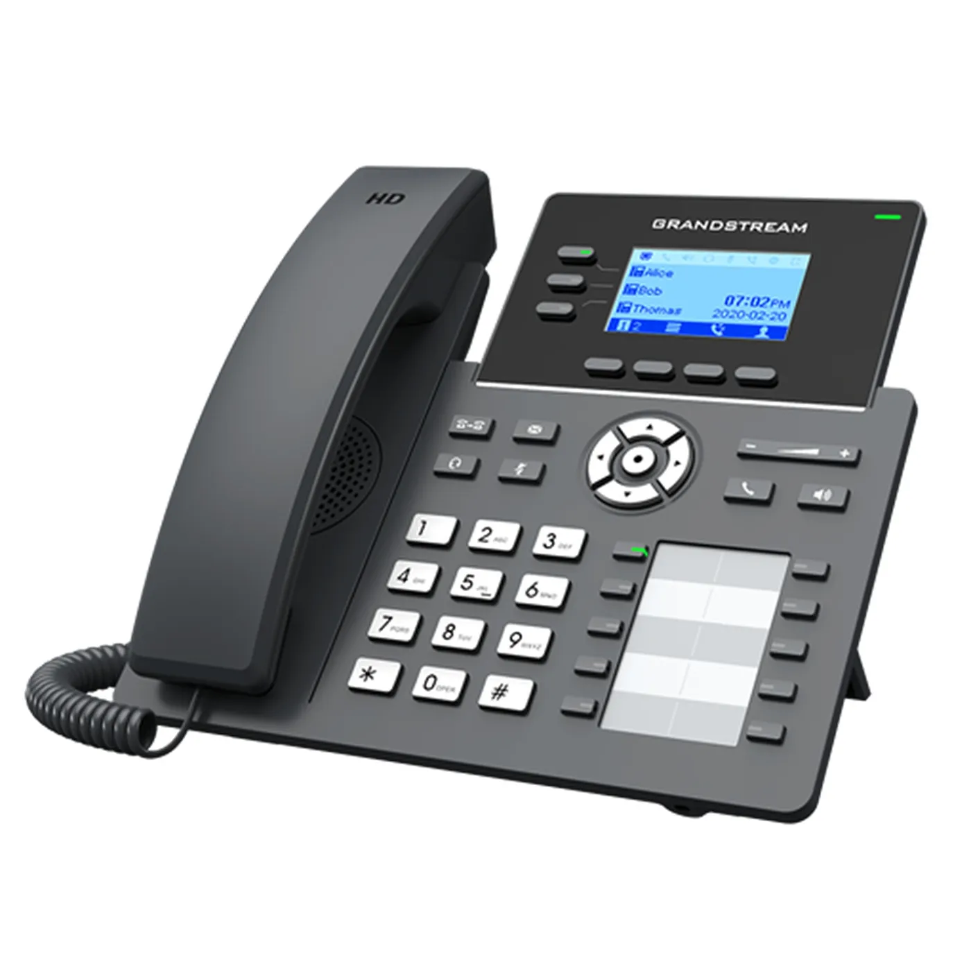 [110039] [GRP2604P] Grandstream - Teléfono IP 6 cuentas SIP pantalla LCD retroiluminada 2.7 pulgadas 132x64 PoE integrado dos puertos Gigabit 10/100/1000 Mbps