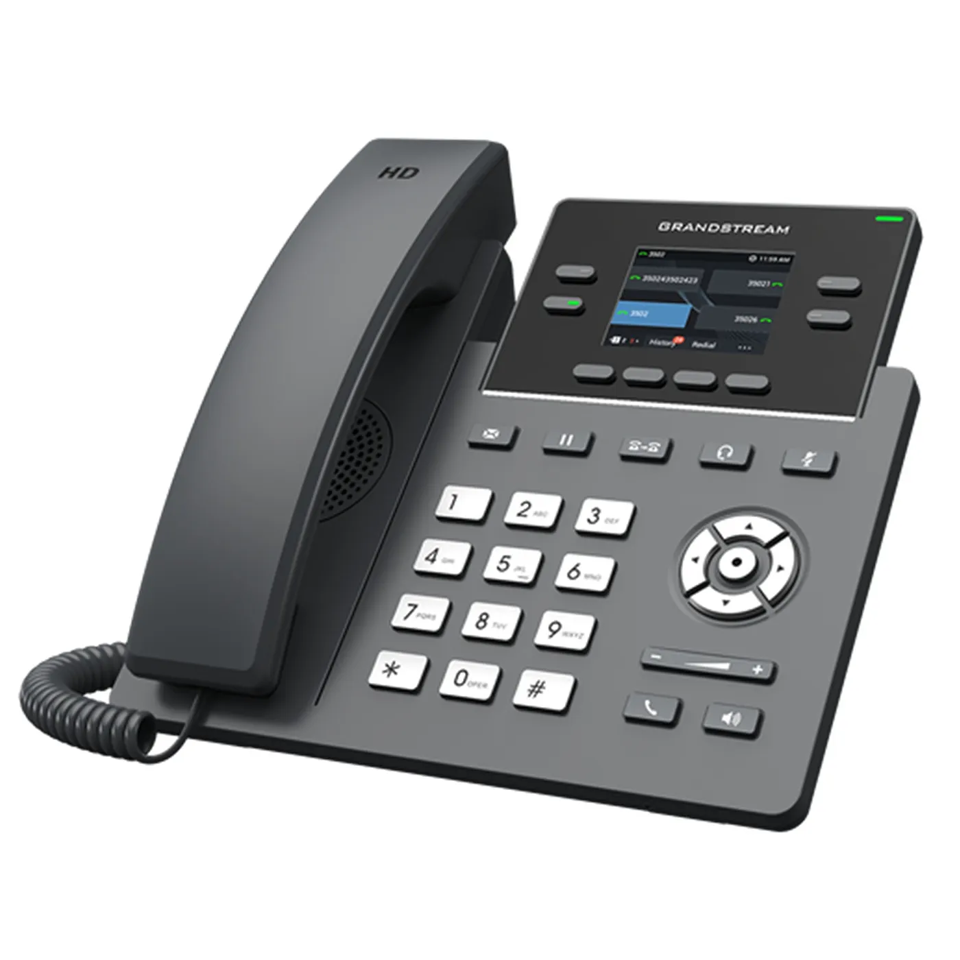 [110040] [GRP2612G] Grandstream - Teléfono IP 4 cuentas SIP 4 teclas de línea multipropósito pantalla LCD color 2.4 pulgadas 320x240 hasta 16 teclas BLF PoE integrado dos puertos Gigabit 10/100/1000 Mbps