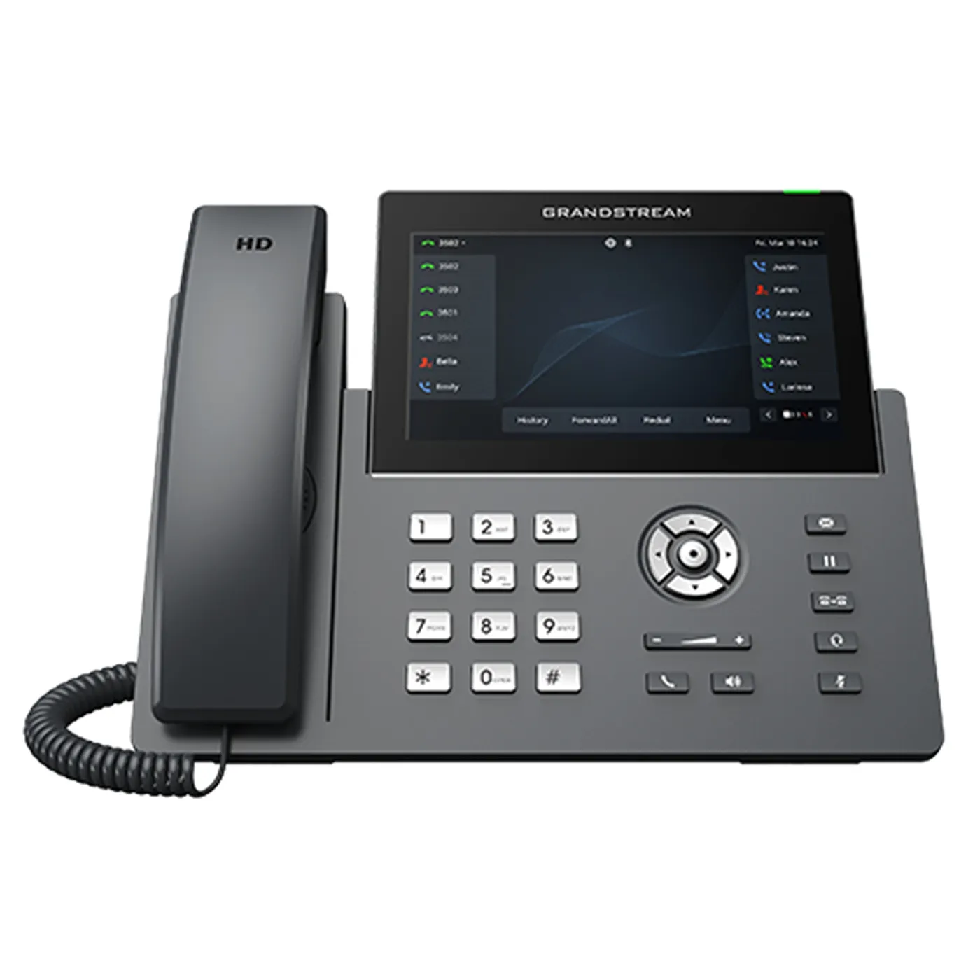 [110050] [GRP2670] Grandstream - Teléfono IP 12 líneas 16 cuentas SIP 48 teclas VPK pantalla táctil capacitiva 7 pulgadas 1024x600 PoE integrado dos puertos Gigabit Wi-Fi 6 doble banda Bluetooth