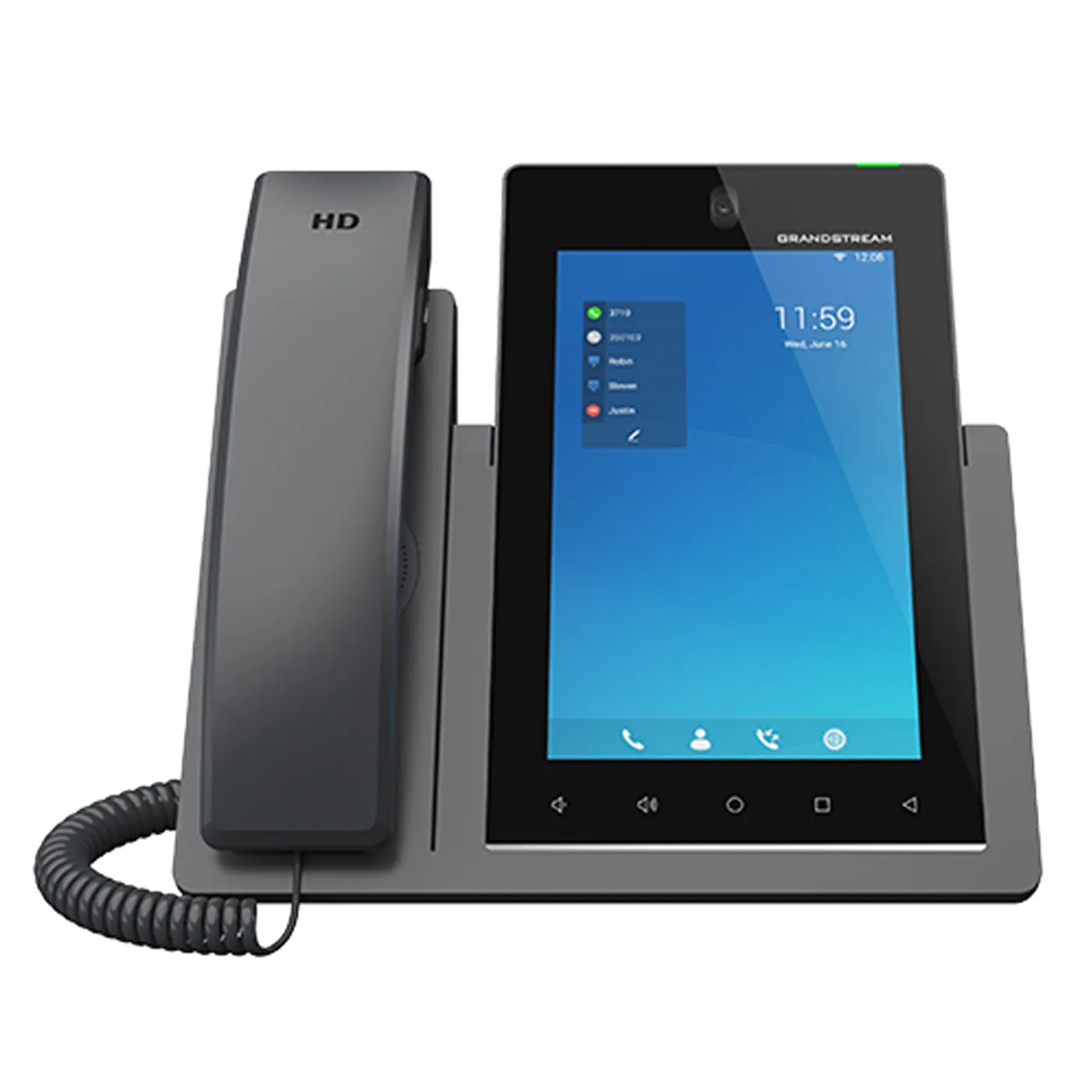 [110059] [GXV3470] Grandstream - Videoteléfono IP 16 líneas con hasta 16 cuentas SIP pantalla táctil capacitiva IPS LCD de 7 pulgadas Android 14 cámara CMOS de 2 megapíxeles con obturador de privacidad Wi-Fi 6 doble banda Bluetooth 5.0 PoE/PoE+ salida HDM