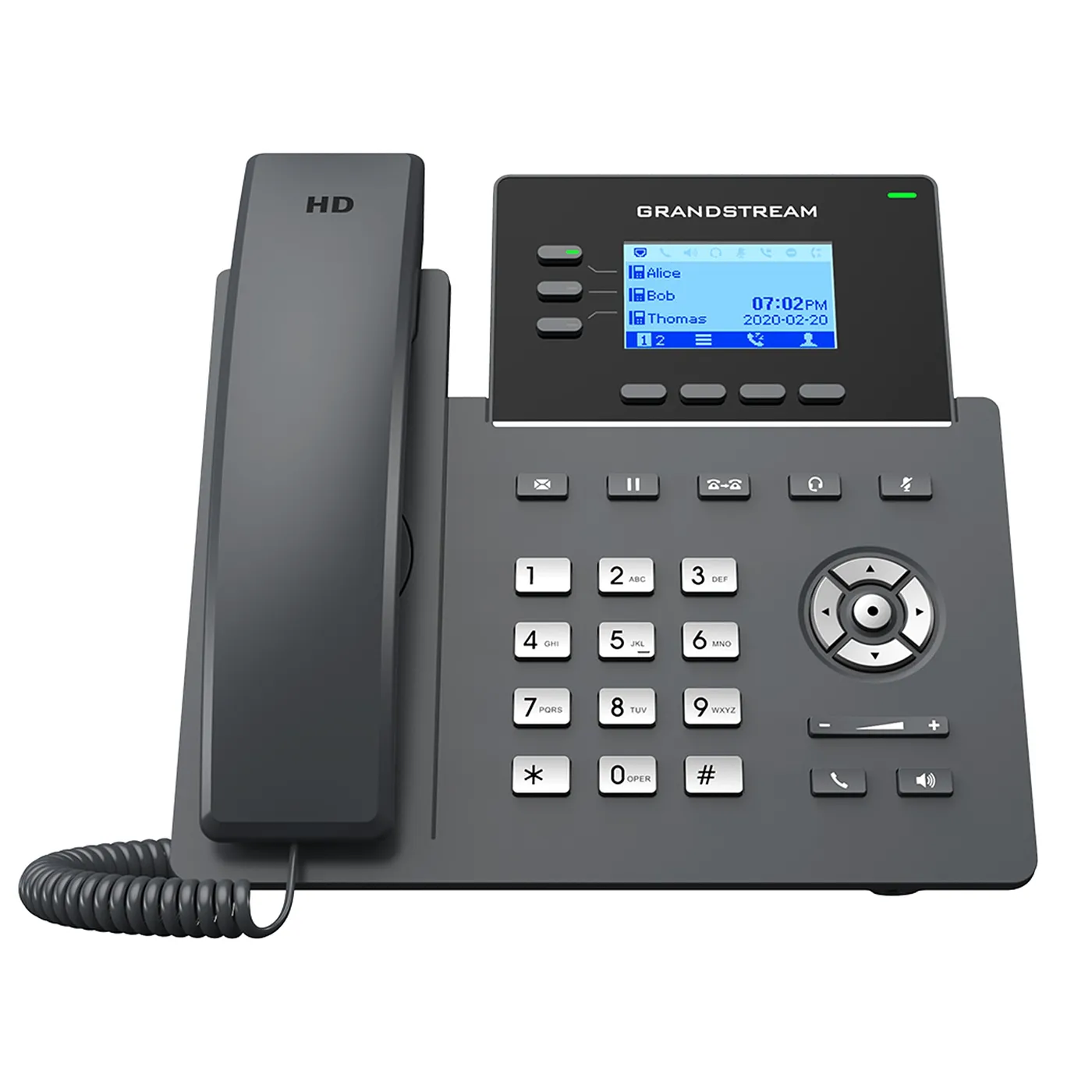 [110019] [GRP2603P] Grandstream - Teléfono IP 3 líneas 6 cuentas SIP pantalla LCD retroiluminada 2.7 pulgadas 132x64 PoE integrado dos puertos Gigabit 10/100/1000 Mbps