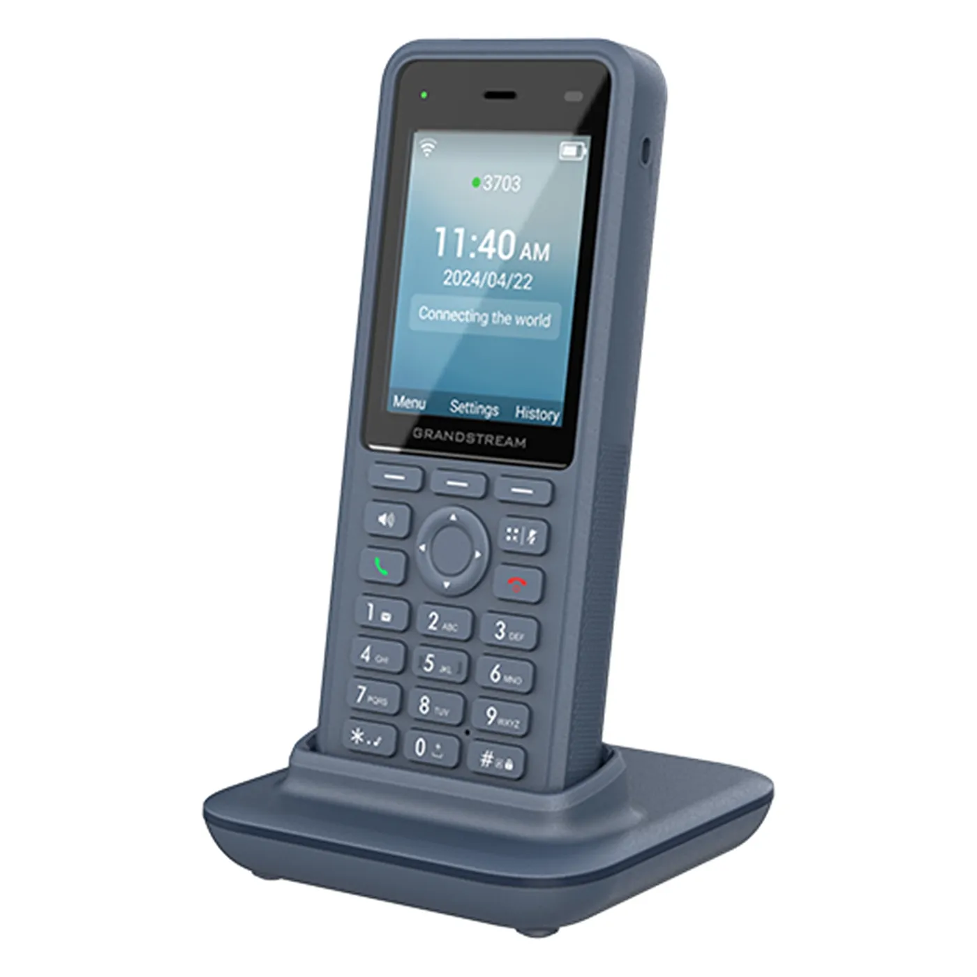 [110089] [WP836] Grandstream - Teléfono IP Wi-Fi Cordless 3 cuentas SIP 3 líneas Wi-Fi 6 doble banda 802.11a/b/g/n/ac/ax 2T2R 10 horas de conversación 240 horas en espera certificación IP67 resistente a caídas de 2 metros Bluetooth integrado