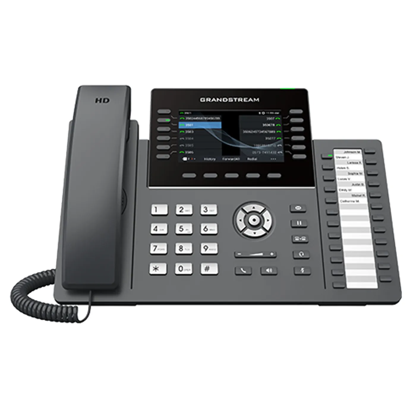 [110069] [GRP2636] Grandstream - Teléfono IP 12 líneas 16 cuentas SIP 24 teclas MPK de extensión pantalla LCD TFT color 4.3 pulgadas 480x272 PoE integrado dos puertos Gigabit Wi-Fi 6 doble banda