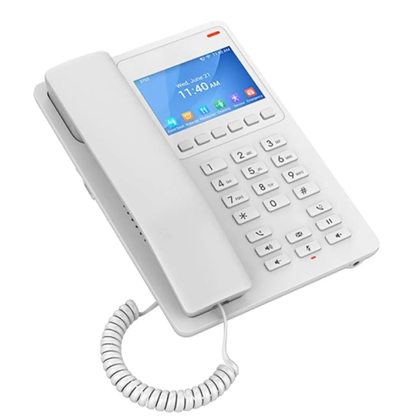 [110077] [GHP630W] Grandstream - Teléfono IP para Hotelería 2 cuentas SIP 2 líneas pantalla LCD a color 10 teclas de marcación rápida 6 teclas contextuales Wi-Fi 6 doble banda 2.4 GHz y 5 GHz 802.11a/b/g/n/ac/ax PoE integrado