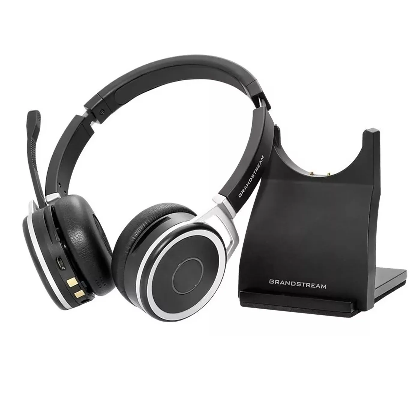 [110081] [GUV3005] Grandstream - Auricular USB auricular USB HD conexión USB 2.0 micrófono con cancelación de ruido diadema de cuero ajustable controles de volumen y silencio en línea luz de ocupado que indica llamada en curso