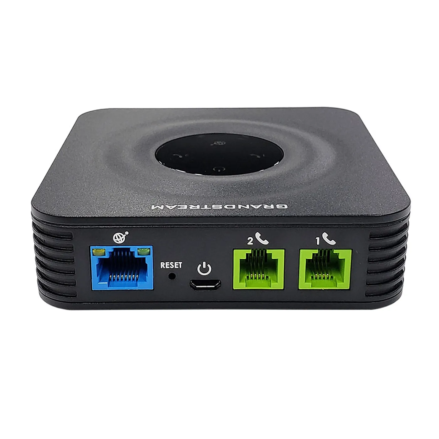 [110083] [HT802] Grandstream - Adaptador Telefónico Analógico (ATA) 2 puertos FXS 2 perfiles SIP un puerto Ethernet RJ45 10/100 Mbps autosensible conferencia de 3 vías fax T.38 TLS y SRTP