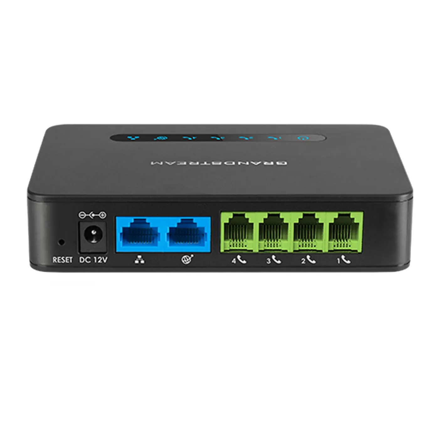 [110084] [HT814] Grandstream - Adaptador Telefónico Analógico (ATA) 4 puertos FXS 2 perfiles SIP dos puertos RJ45 10/100/1000 Mbps router NAT Gigabit integrado hasta 100 Mbps de enrutamiento fax T.38 TLS y SRTP