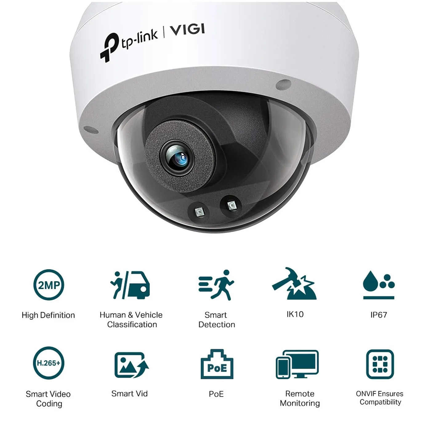 [C220I-4] Vigi by TP-Link - Cámara Domo IP POE HD [2MP] Lente 4mm