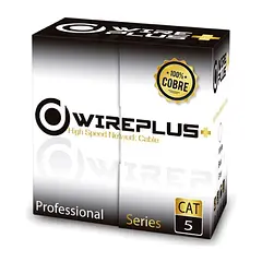 Cable UTP Categoria 5E 100% Cobre Interior Gris Wireplus+ (Caja 100 Metros)