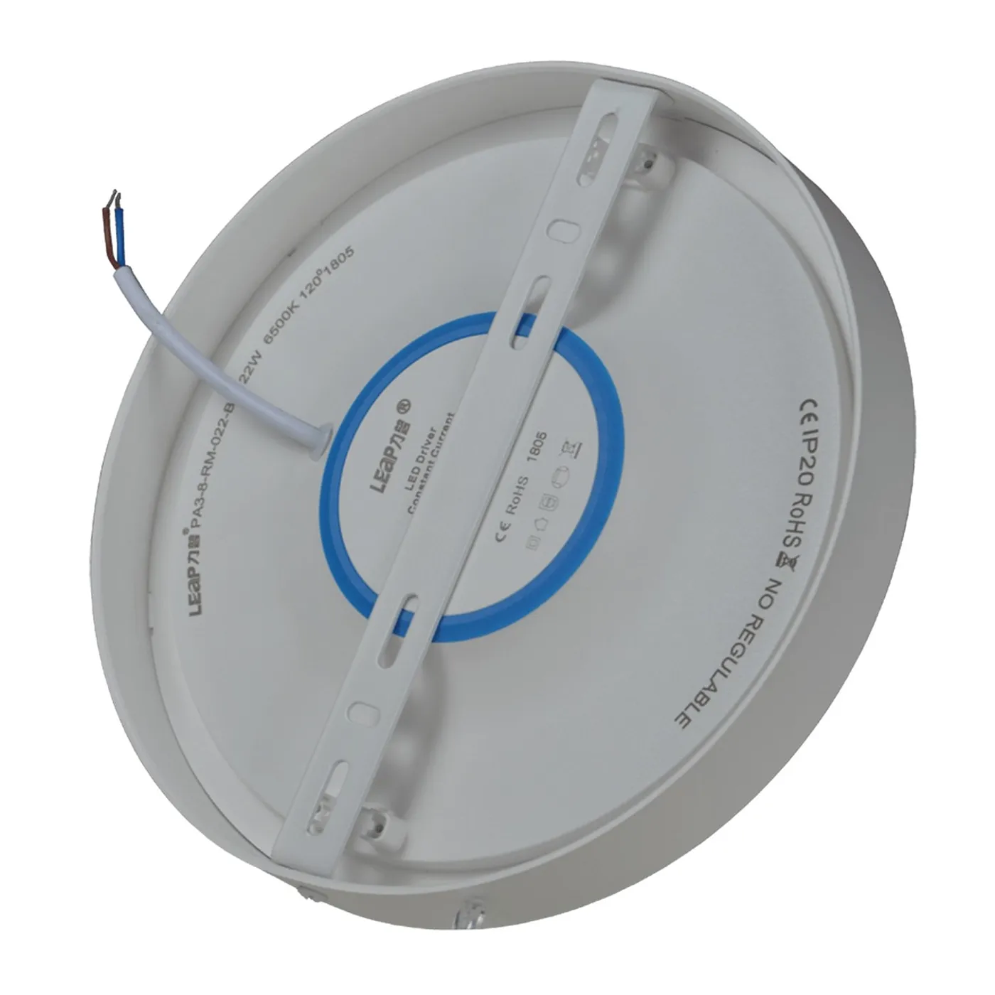 Lampara Panel Driver/Integrado LED 12W 6" 6500K Luz Fria Redonda Superficial 1080lm 615-SCL Lucerna