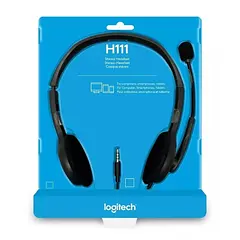 [H111] Logitech - Logitech Auriculares Estéreo H111 con micrófono con Cancelación de Ruido