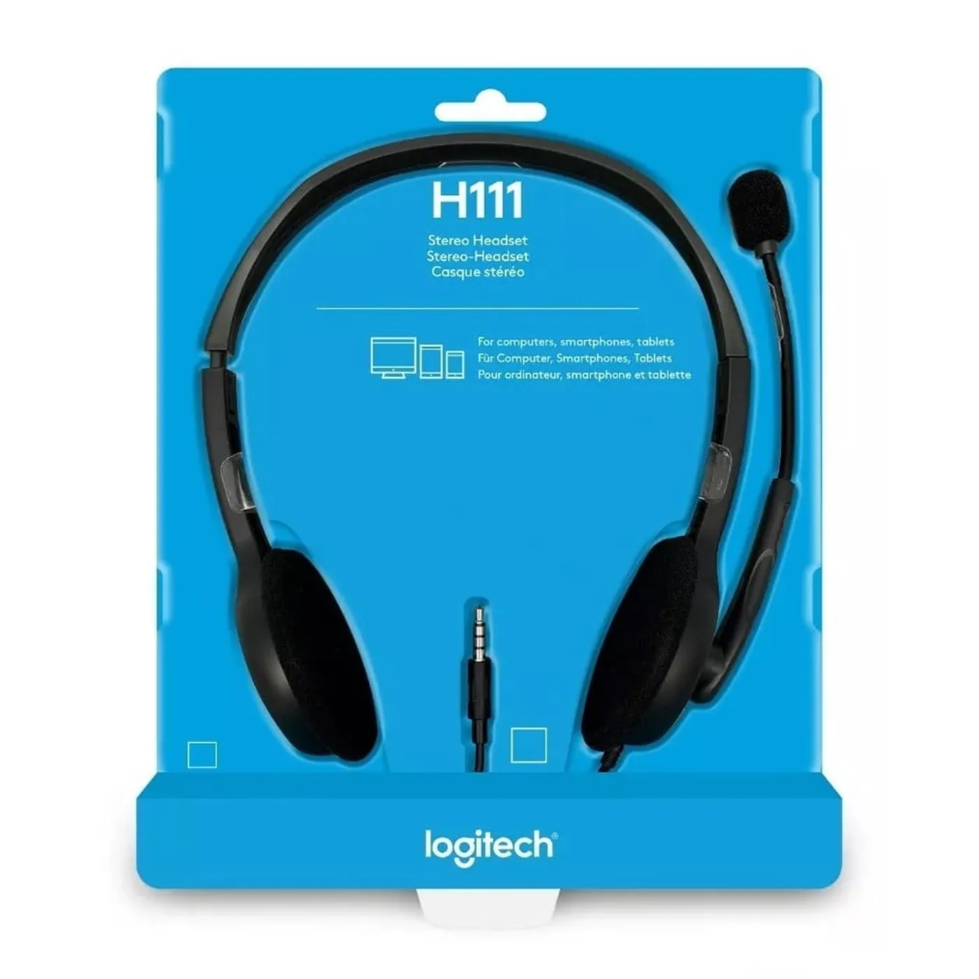 [H111] Logitech - Logitech Auriculares Estéreo H111 con micrófono con Cancelación de Ruido