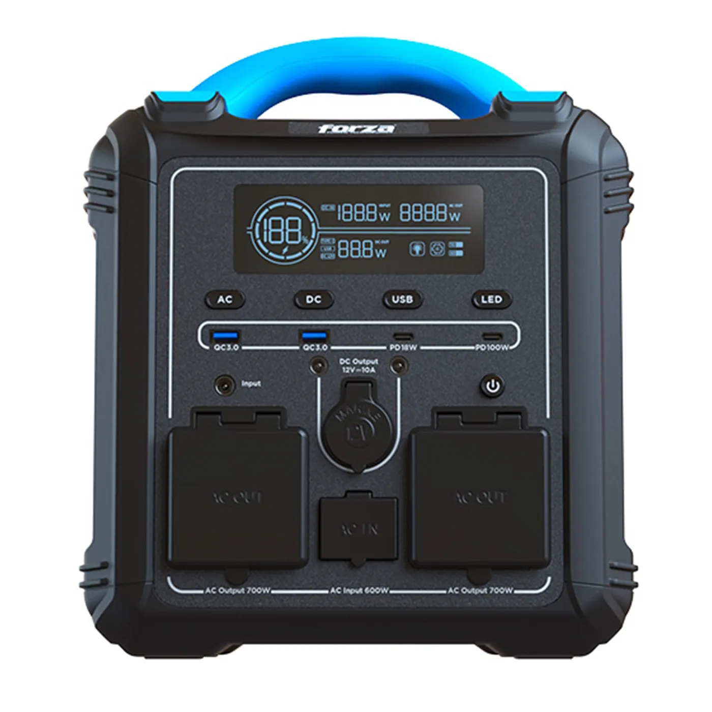 [FPP-T700] Forza - Titan 700W Generador eléctrico portátil 110V/120V 2AC/8DC