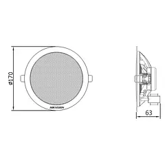 [DS-QAE0206G1E-V] Hikvision - Altavoz de Techo Analógico 6W
