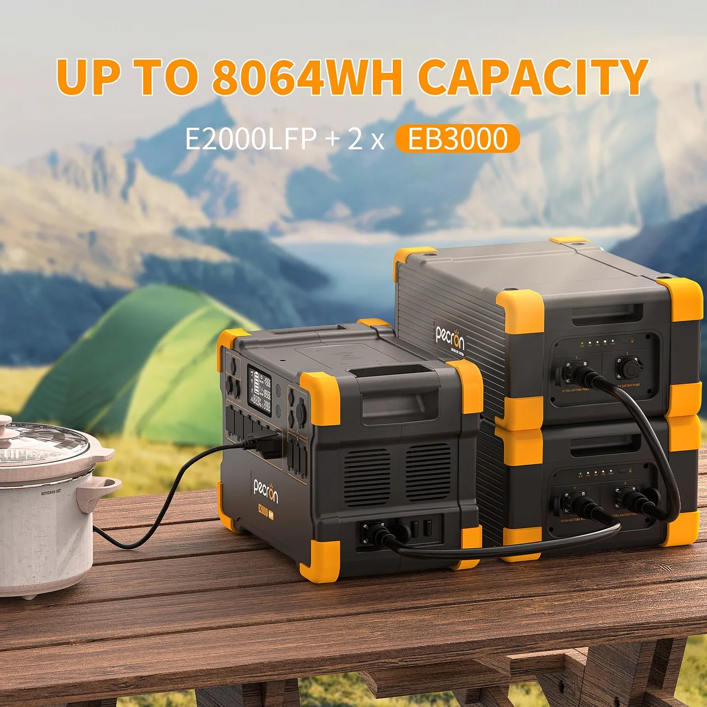 [EB3000-24V] Pecron - Bateria LiFePO4 de Expansion 24V 3072WH 25.6V/120AH Compatible solo con E2000LFP