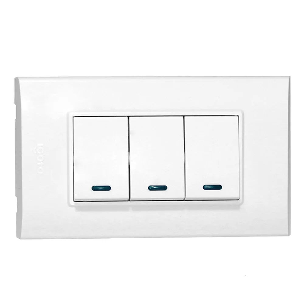 Interruptor Triple Serie B Blanco B516-W Igoto