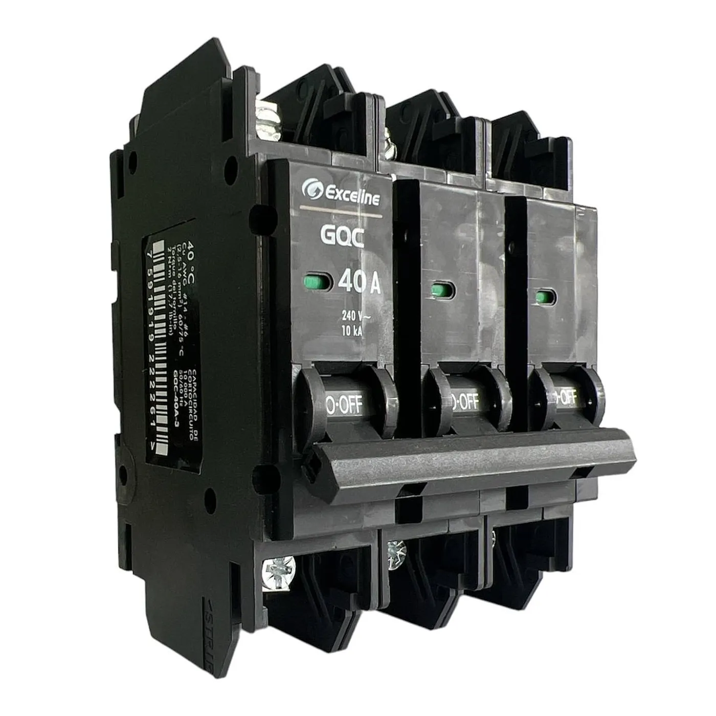 (GQC-40A-3) Exceline - Breaker Superficial GQC TermoMagnetico 40Amp (3 polos)