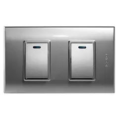 Interruptor Doble Pequeño Serie B Plata B514S-S Igoto
