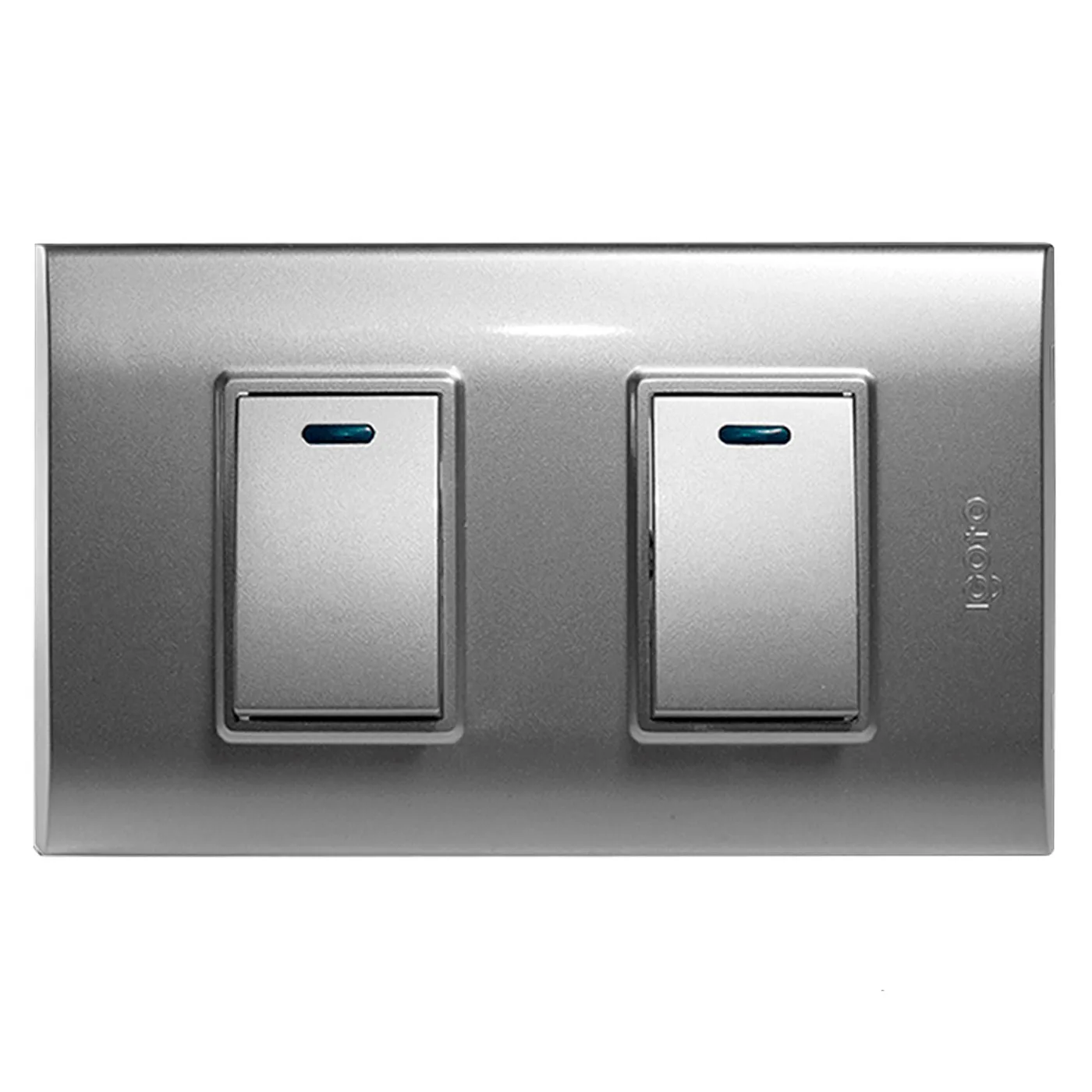 Interruptor Doble Pequeño Serie B Plata B514S-S Igoto