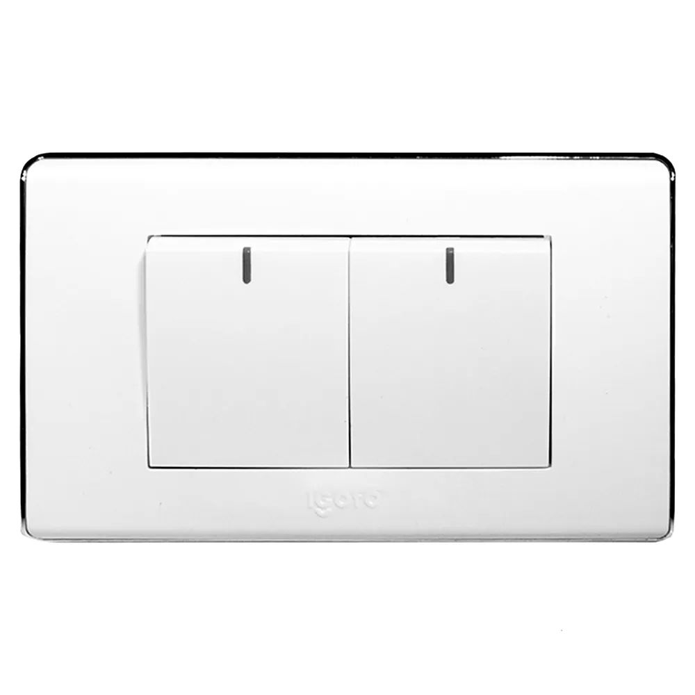 Interruptor Doble Pequeño Serie A Blanco A6022 Igoto