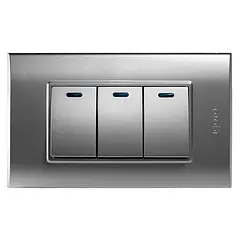 Interruptor Triple Serie B Plata B516-S Igoto
