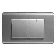 Interruptor Doble Pequeño Serie A Plata A2022-S Igoto