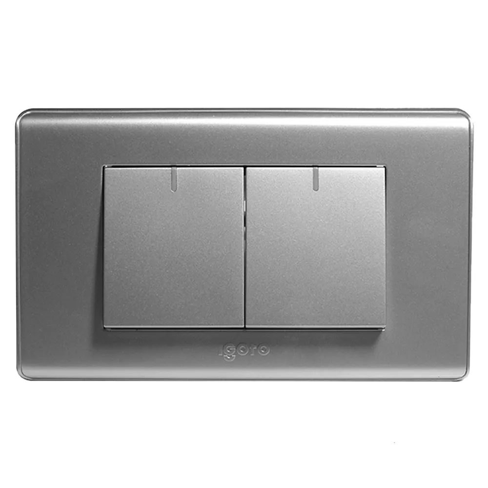 Interruptor Doble Pequeño Serie A Plata A2022-S Igoto