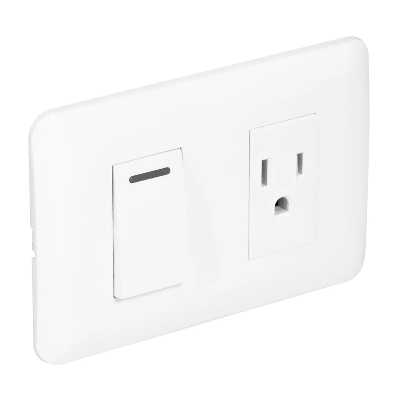 [C316-W] Igoto - Interruptor Simple + Toma Corriente Serie Clasica [Blanco]