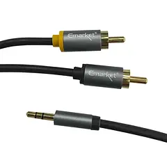 [CAB123] Cable Audio Plug 3.5mm a RCA Aluminio [3 Metros]