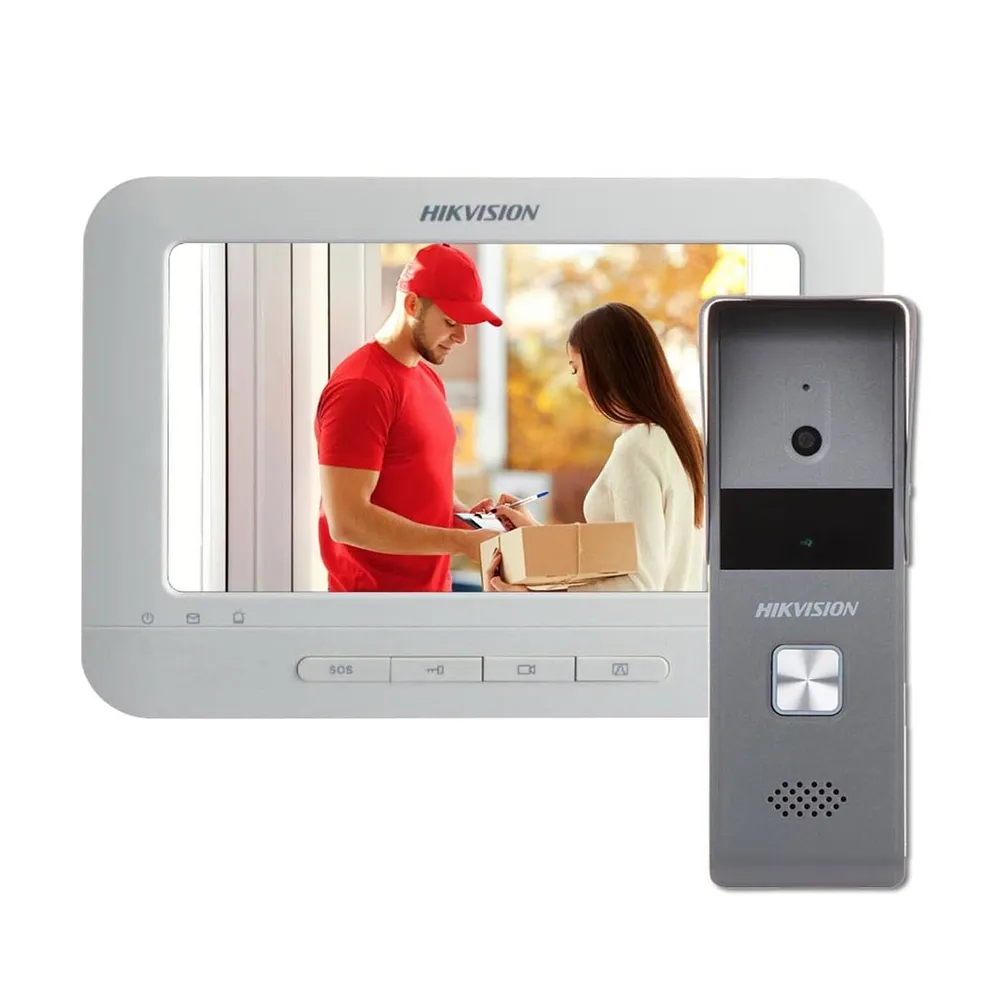 (DS-KIS203T) Hikvision - Kit de Videoportero Analógico con Pantalla LCD a Color de 7"