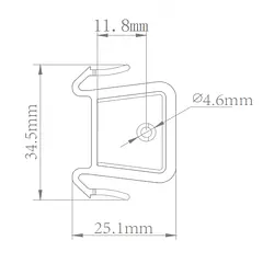 DHI-ESL-BC06] Dahua - Soporte ESL de Letrero de Promoción con Riel de Abrazadera [34.6x25.1x13mm] Material ABS
