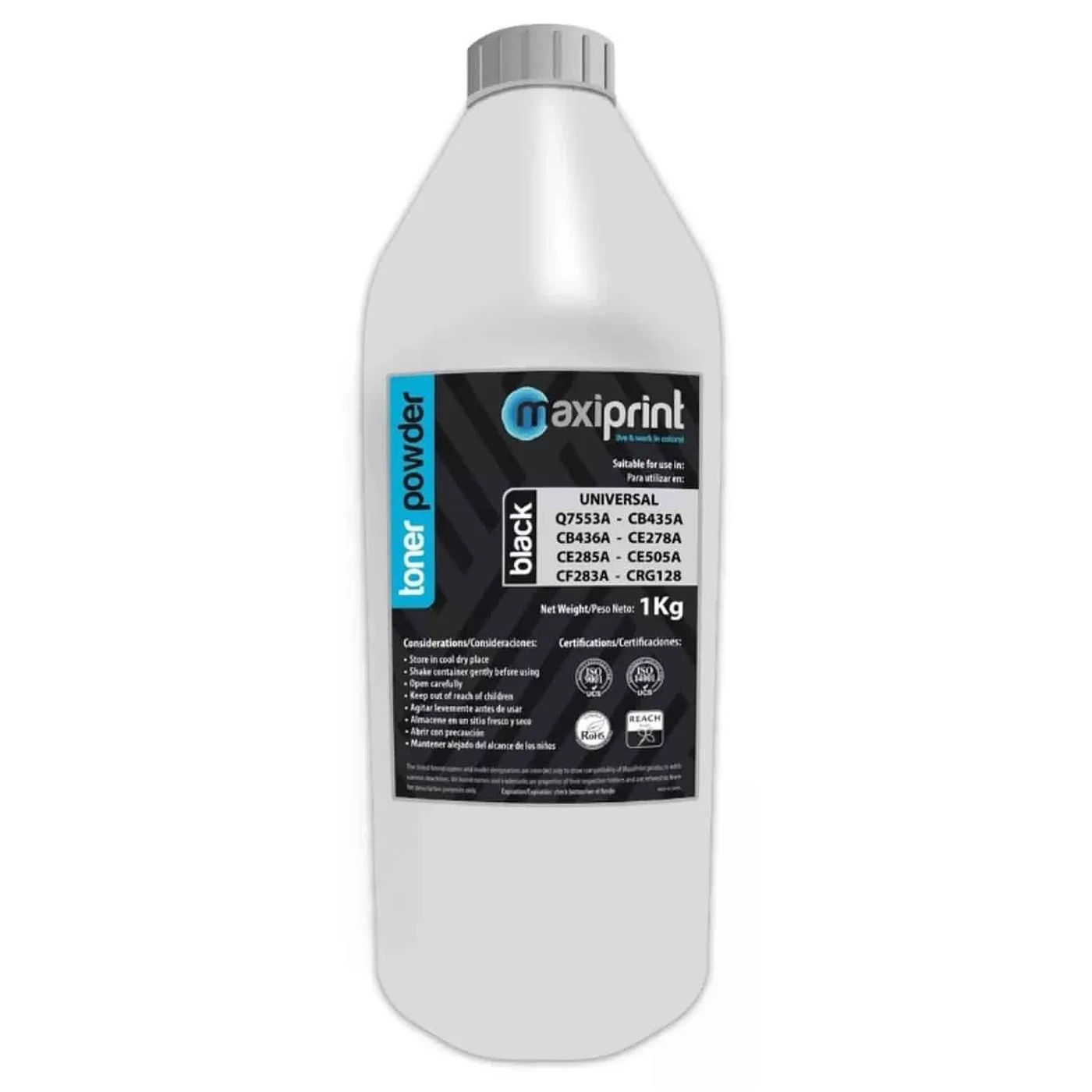 Polvo Toner Maxiprint Compatible HP Negro (Recarga) 53A 35A 36A 78A 85A 05A 83ACRG128