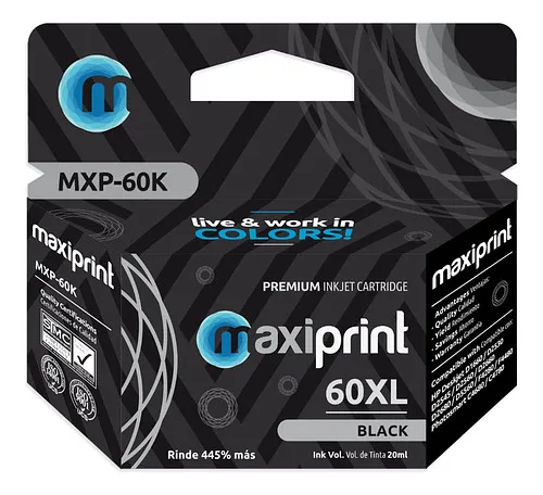 Cartucho Tinta Maxiprint Negro 60XL