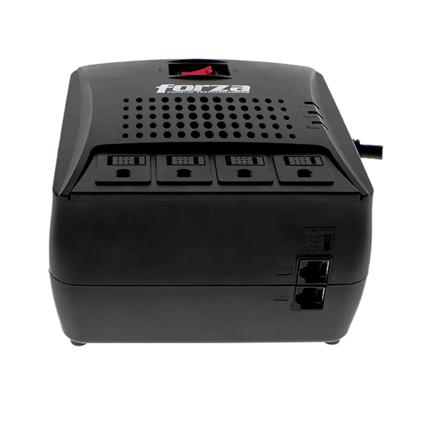 [FVR-3001M] Forza - Regulador Automático de Voltaje 110V 3000VA/1500W [4] x NEMA 5-15R + RJ45