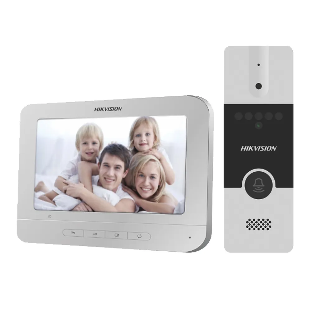 (DS-KIS202T) Hikvision - Kit de Videoportero Analógico con Pantalla LCD a Color de 7"