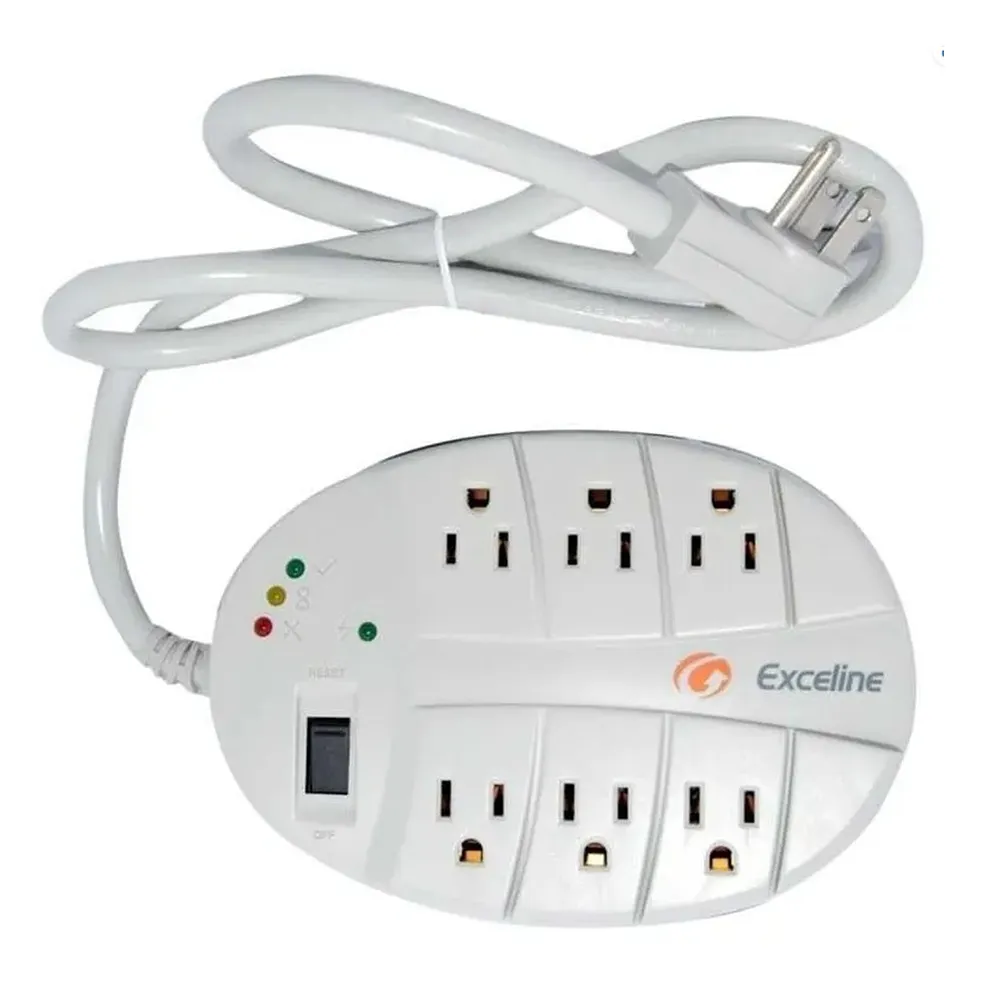 [GSM-MT120SE] Exceline - Protector de voltaje multitoma con supresor de pico 120v 6 tomas 15A