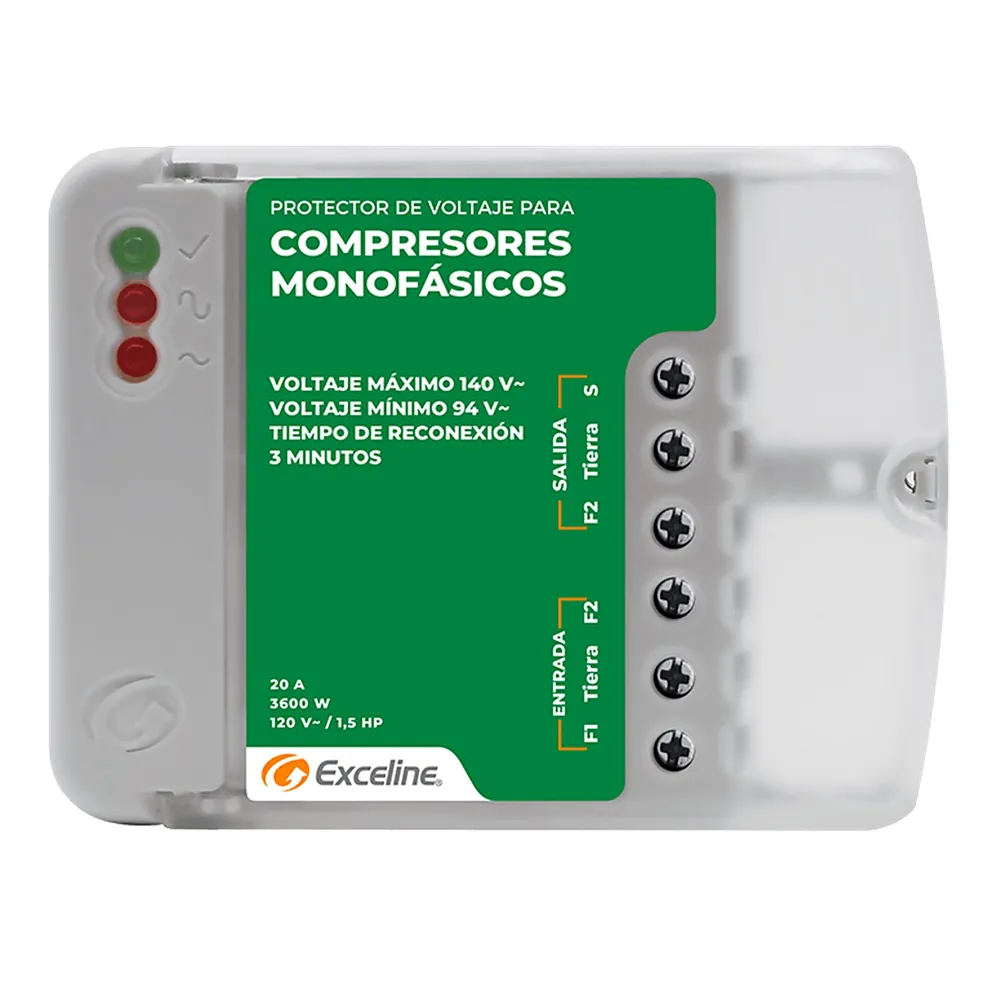 (GSM-RF120B/3) Exceline - Protector Compresores Monafasicos 110V (Bornera)
