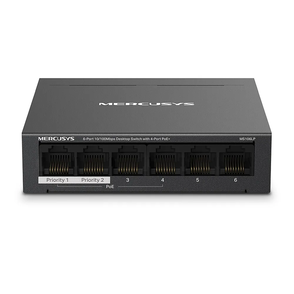 [MS106LP] Mercusys - Switch de Escritorio de 6 Puertos y 4 POE