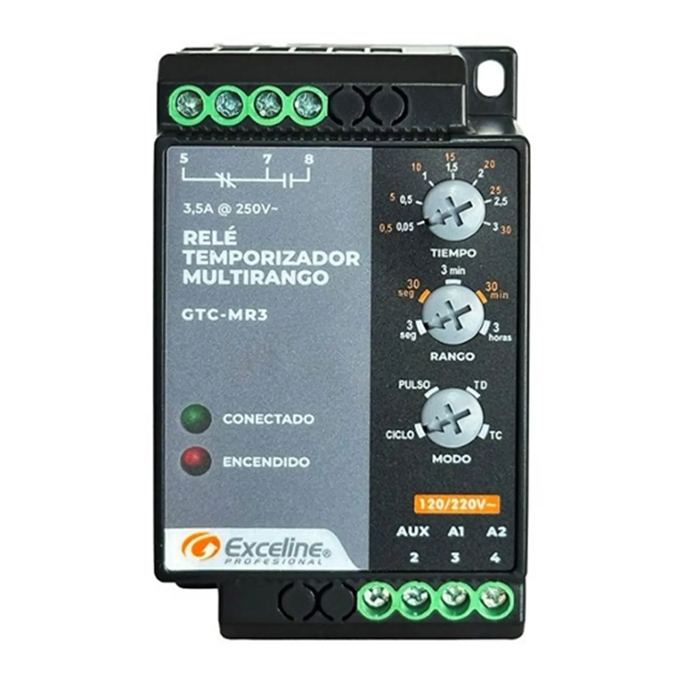 (GTC-MR3) Exceline - Temporizador Multirango 110V/220V