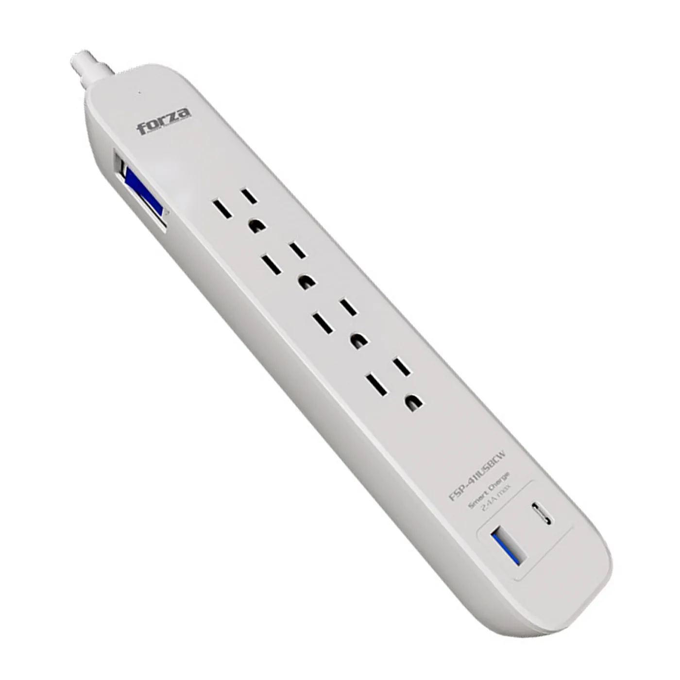 [FSP-411USBCW] Forza - Regleta 1625W 4 Tomas 110V / 220V 6 X NEMA Universal 5-15R