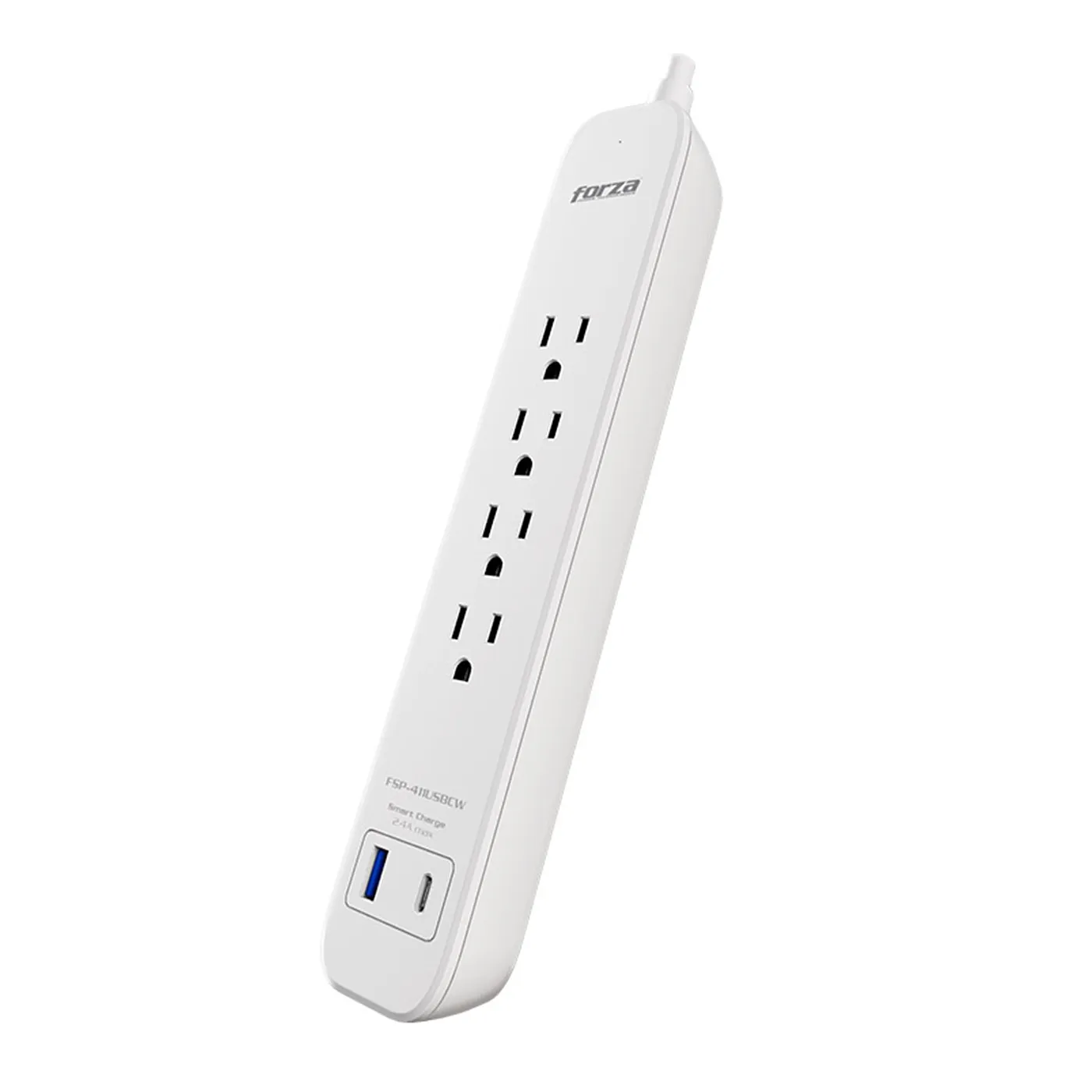 [FSP-411USBCW] Forza - Regleta 1625W 4 Tomas 110V / 220V 6 X NEMA Universal 5-15R