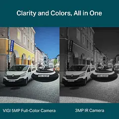 [C250-2.8] Vigi By TP-Link - Cámara IP Alta Definición [5Mp] Tipo Domo Full Color con Audio PoE y 12V IP67 [Lente 2.8mm]