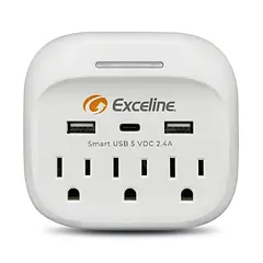 [GMT-5R3U-C] Exceline - Regleta con Puertos USB C y A con Cable