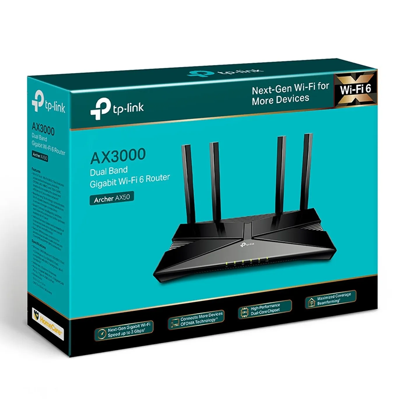 (AX50-ARCHER) TP-Link - Router Inalambrico WiFi Doble Banda Gigabit AX3000 WiFi6 4 Antenas