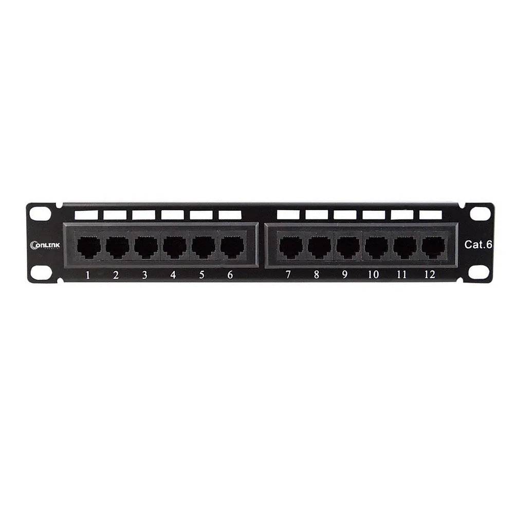 [OL-PPC6-12P] Onlink - Patch Panel 12 Puertos 19" 1U Categoria 6